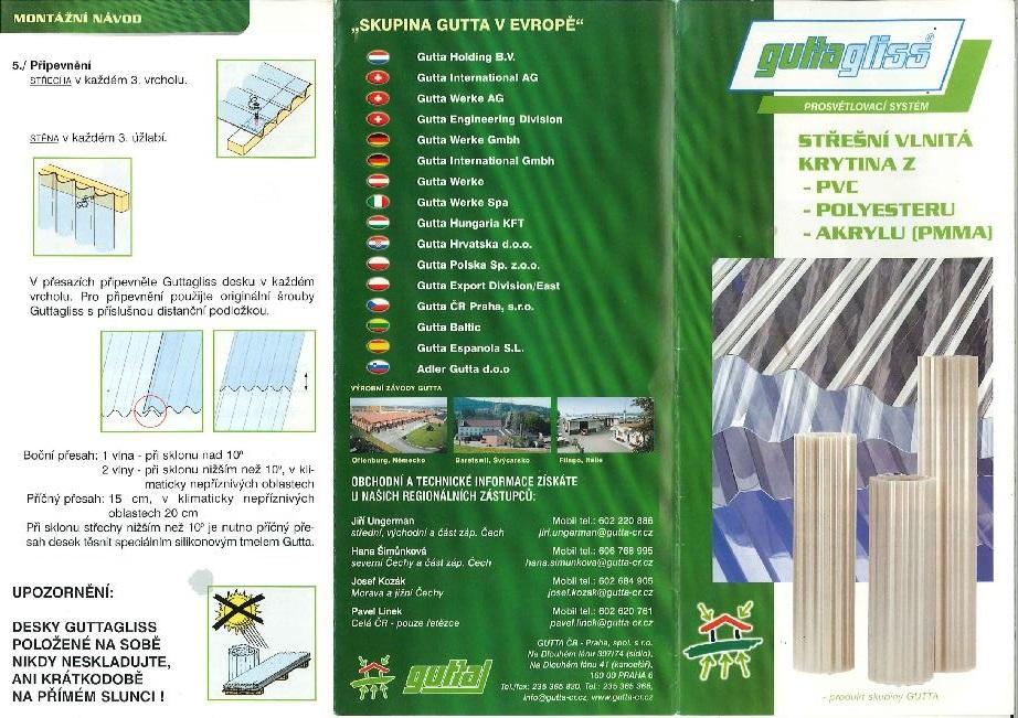 GUTTAGLISS - PROSVĚTLOVACÍ STŘEŠNÍ PLASTOVÉ KRYTINY
