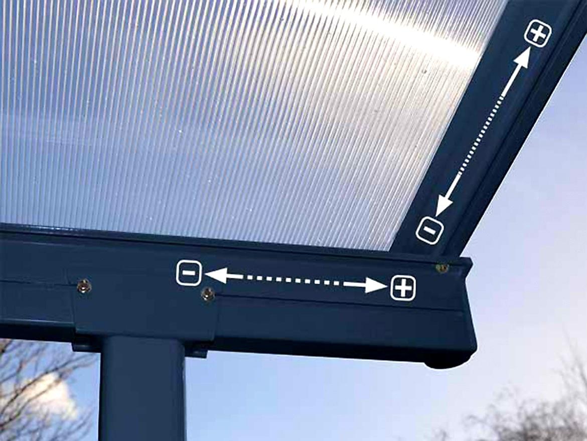 HLINÍKOVÁ PERGOLA SIERRA PALRAM ANTRACIT - 3,0 x 3,0 m