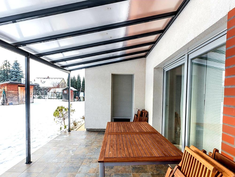 PRODLOUŽENÍ HLINÍKOVÉ PERGOLY TERRASSENDACH ORIGINAL ANTRACIT - 1,2 x 3,06 m