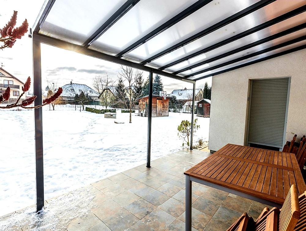 PRODLOUŽENÍ HLINÍKOVÉ PERGOLY TERRASSENDACH ORIGINAL ANTRACIT - 1,2 x 3,06 m