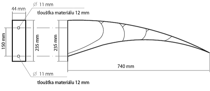 VCHODOVÁ STŘÍŠKA MODULO ČERNÁ/ČIRÁ - 120 x 60 cm