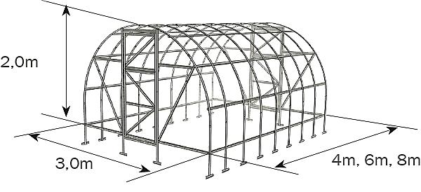 ZAHRADNÍ SKLENÍK ECONOM VOLYA LLC - 4,0 x 3,0 m - PC 6 mm