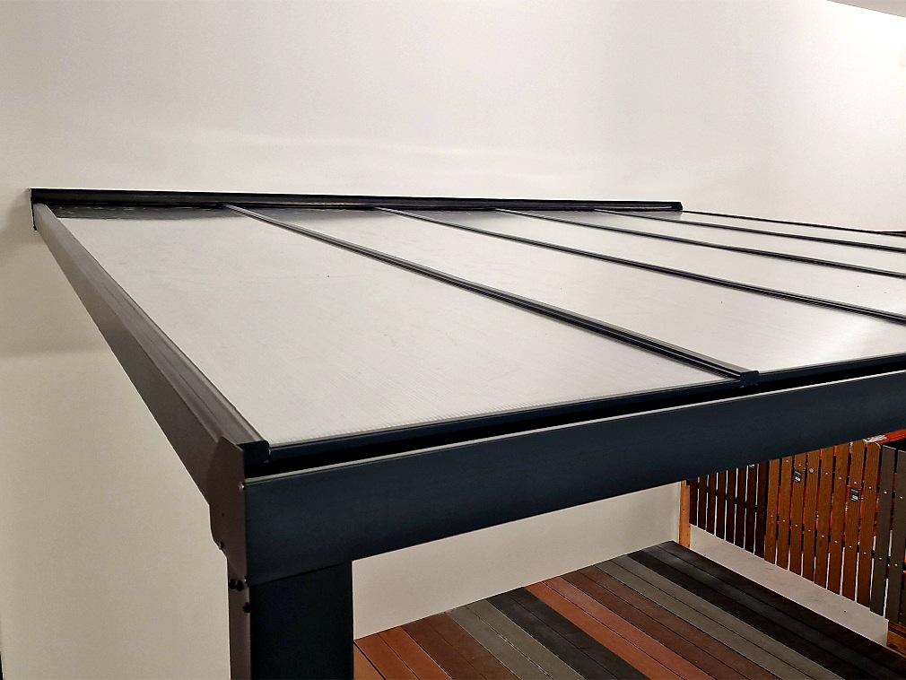 HLINÍKOVÁ PERGOLA VIKE ANTRACIT ČIRÁ - 3,7 x 3,4 x 2,35 m