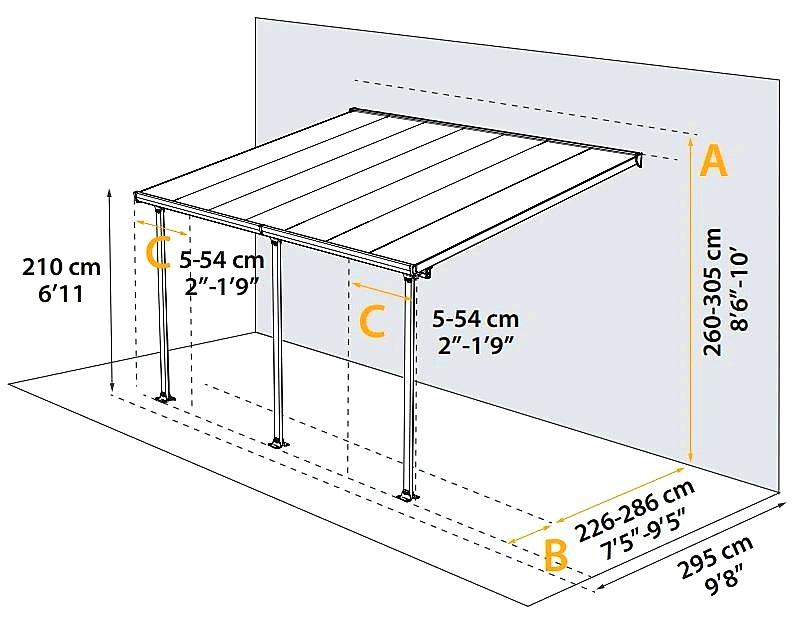 HLINÍKOVÁ PERGOLA SIERRA PALRAM BÍLÁ - 3,0 x 4,25 m