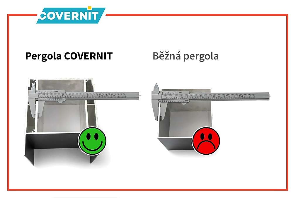HLINÍKOVÁ PERGOLA MB LINE COVERNIT KRÉMOVÁ - 306 x 250 cm