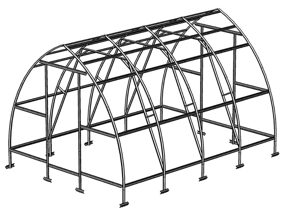 ZAHRADNÍ SKLENÍK STRELKA VOLYA LLC - 4,0 x 2,6 m - PC 4 mm