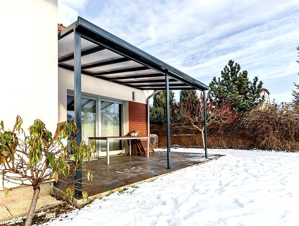 PRODLOUŽENÍ HLINÍKOVÉ PERGOLY TERRASSENDACH ORIGINAL BÍLÁ - 1,2 x 3,06 m