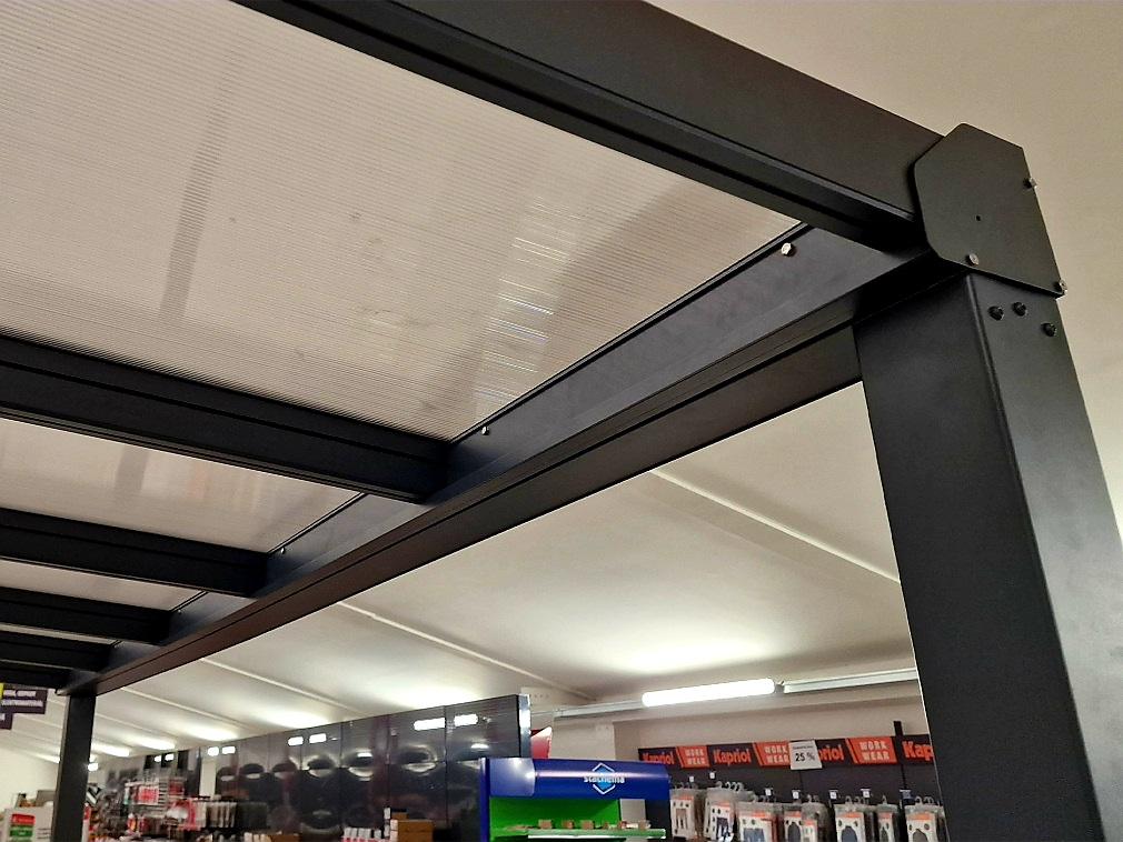 HLINÍKOVÁ PERGOLA VIKE ANTRACIT ČIRÁ - 3,7 x 3,4 x 2,35 m