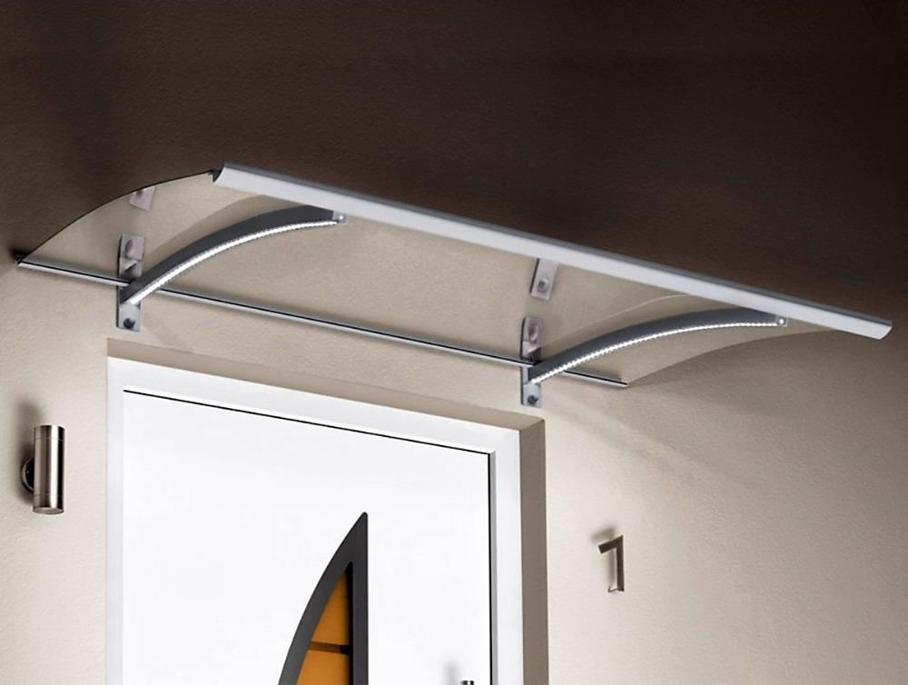 VCHODOVÁ STŘÍŠKA GUTTAVORDACH LED TECHNIK P STŘÍBRNÁ/ČIRÁ - 150 x 90 cm