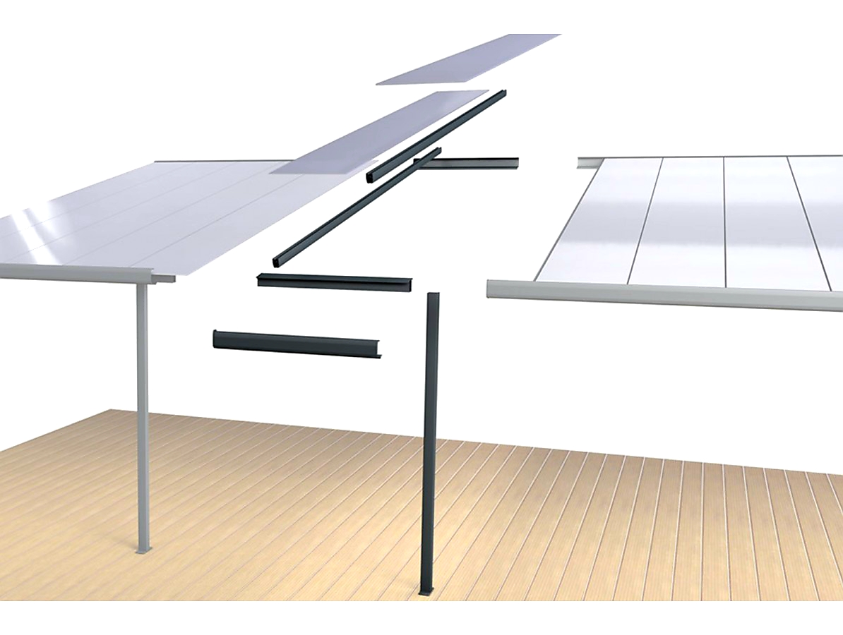 PRODLOUŽENÍ HLINÍKOVÉ PERGOLY TERRASSENDACH ORIGINAL ANTRACIT - 1,2 x 3,06 m