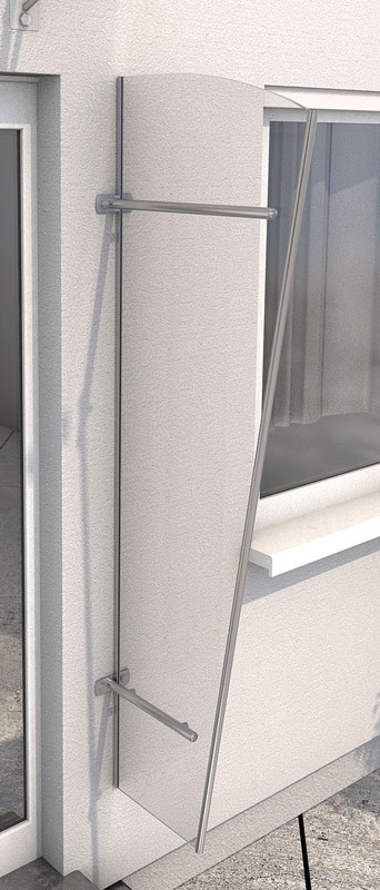 BOČNÍ STĚNA GUTTAVORDACH PT/XL STŘÍBRNÁ/BÍLÁ - 167 x 85 cm