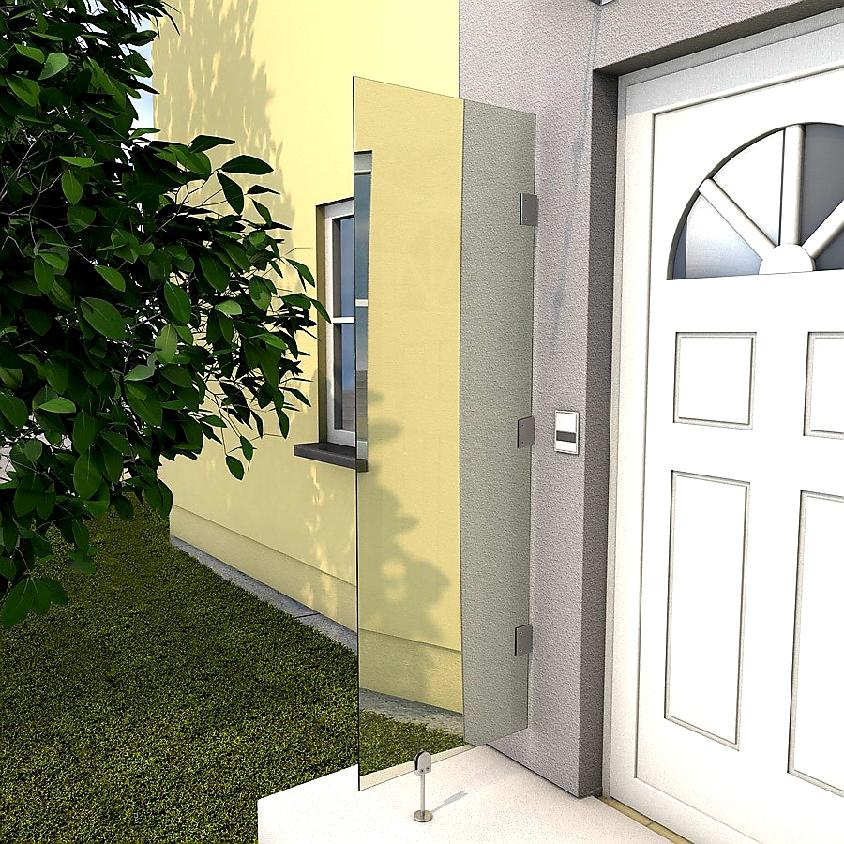 BOČNÍ STĚNA GUTTAVORDACH HD STŘÍBRNÁ/ČIRÁ - 180 x 60 cm