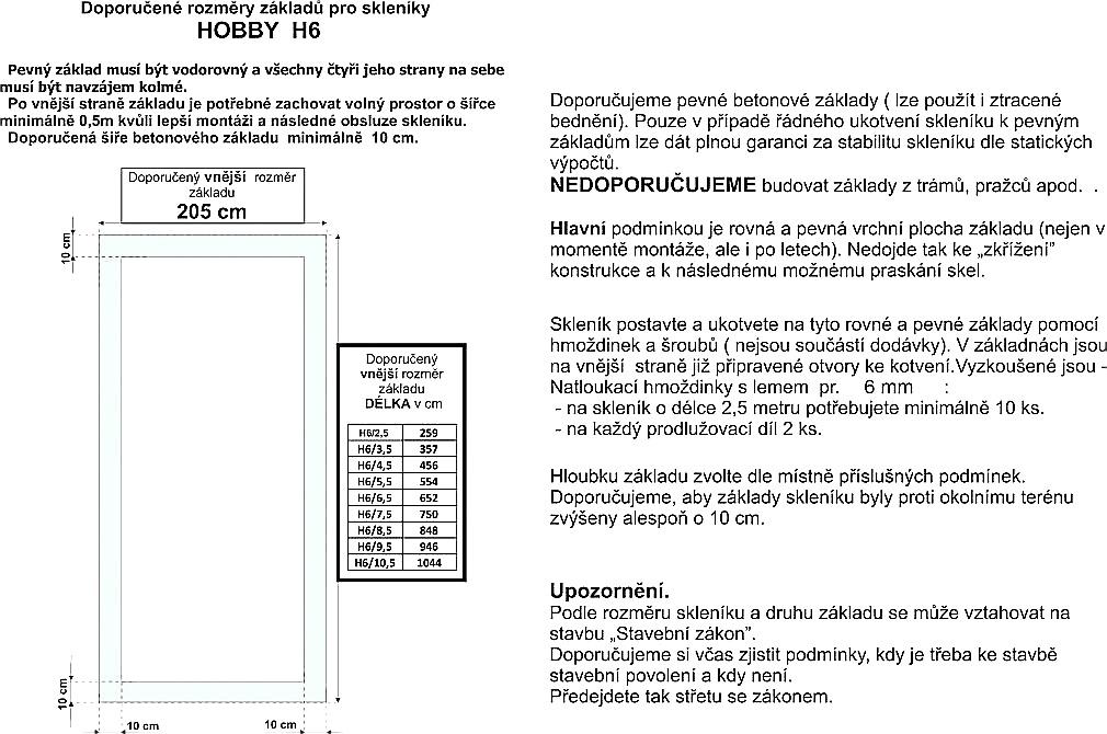 ZAHRADNÍ SKLENĚNÝ SKLENÍK HOBBY LIMES H6 - 2,51 x 1,97 m