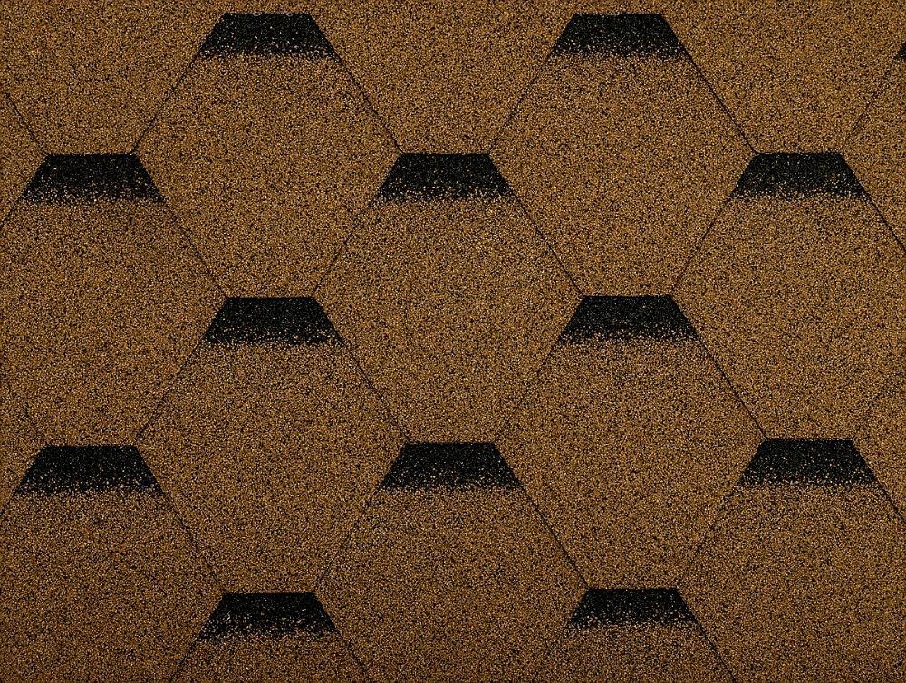 STŘEŠNÍ ŠINDEL GUTTATEC HEXAGONAL HNĚDÁ - 320 x 1000 mm