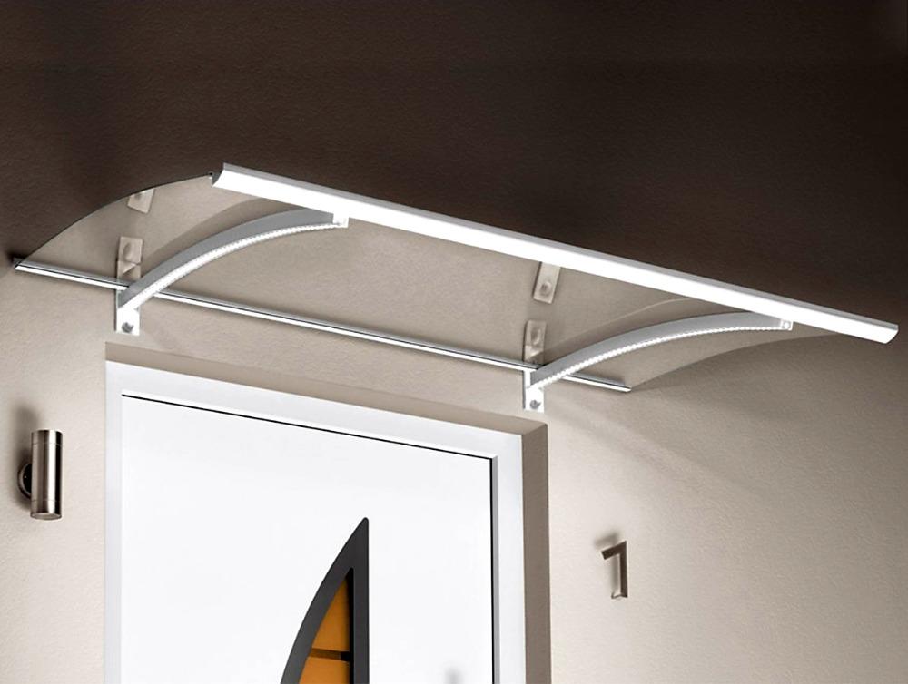 VCHODOVÁ STŘÍŠKA GUTTAVORDACH LED TECHNIK P STŘÍBRNÁ/ČIRÁ - 150 x 90 cm