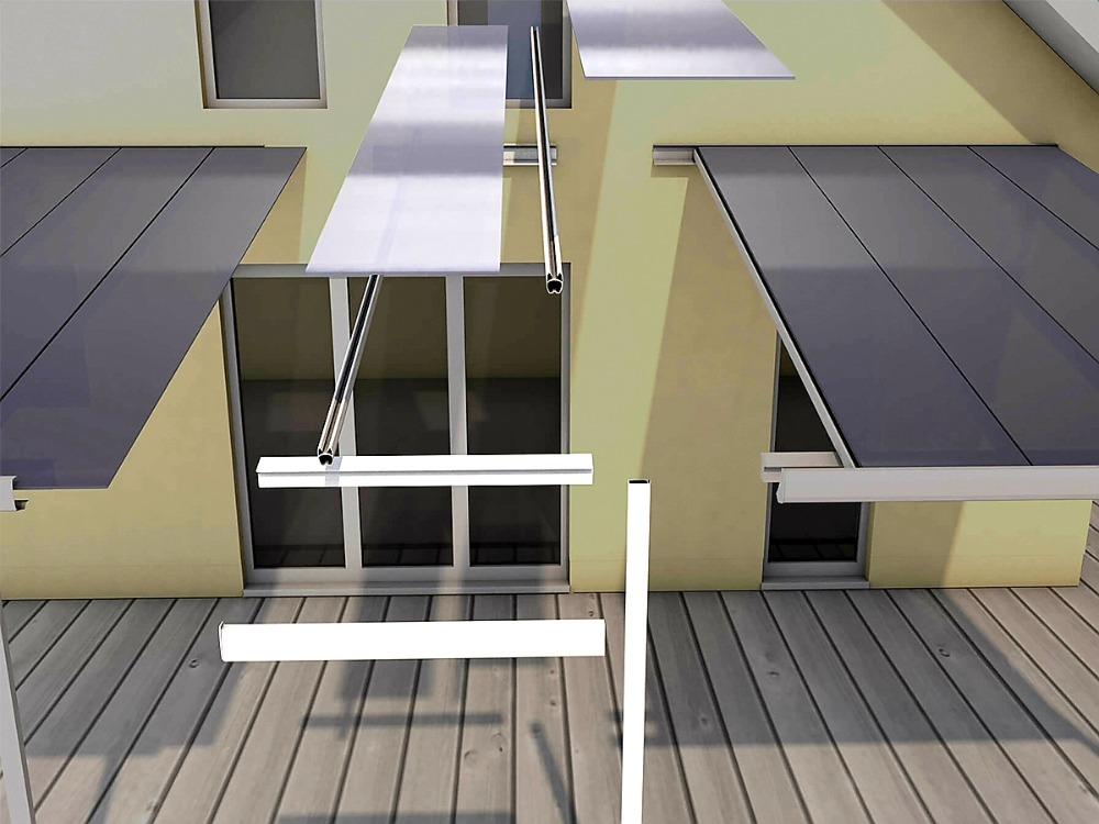 PRODLOUŽENÍ HLINÍKOVÉ PERGOLY TERRASSENDACH ORIGINAL ANTRACIT - 1,2 x 3,06 m