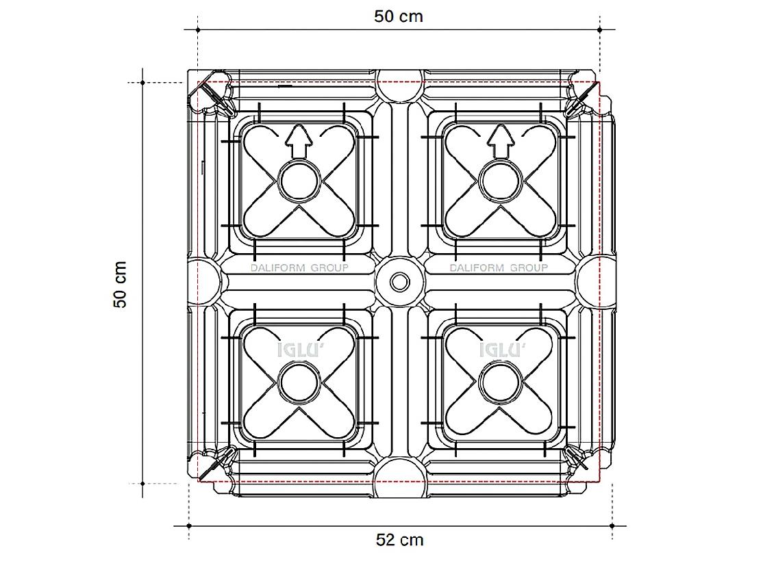 ZTRACENÉ BEDNĚNÍ IGLÚ DALIFORM H 60 - 57,8 x 57,8 cm