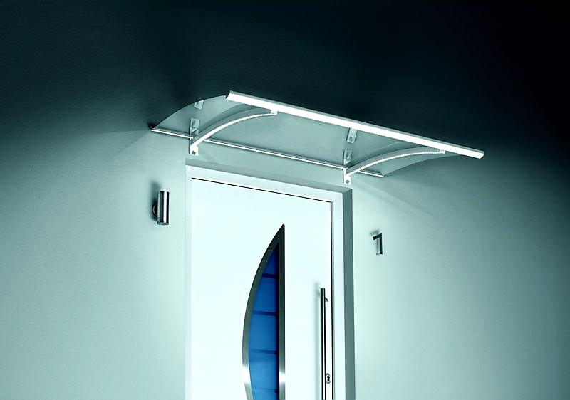 VCHODOVÁ STŘÍŠKA GUTTAVORDACH LED TECHNIK P BÍLÁ/ČIRÁ - 150 x 90 cm