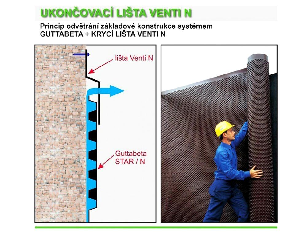 UKONČOVACÍ LIŠTA VENTI GUTTABETA N - 2,0 m