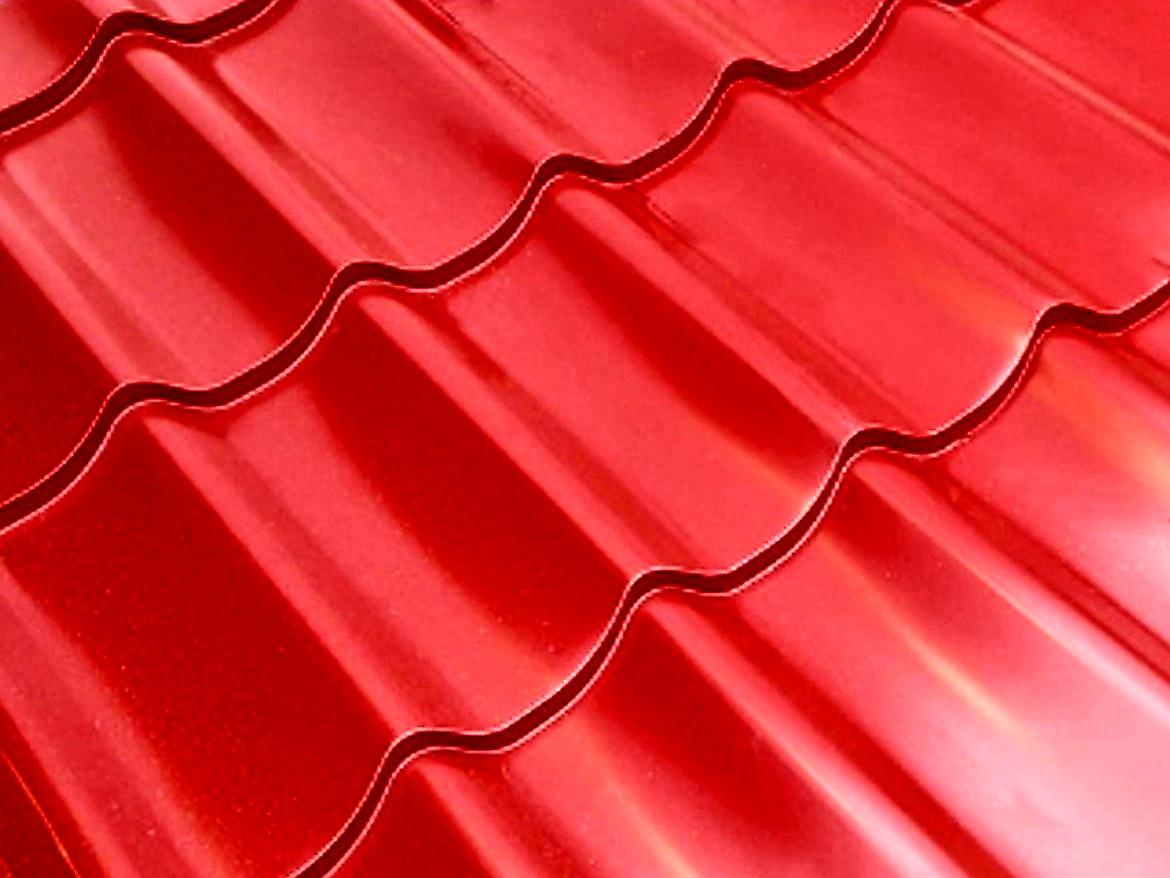----- PLECHOVÁ STŘEŠNÍ KRYTINA CLASSIC TILE COVERNIT ČERVENÁ - 225 x 120 cm - 2,7 m2