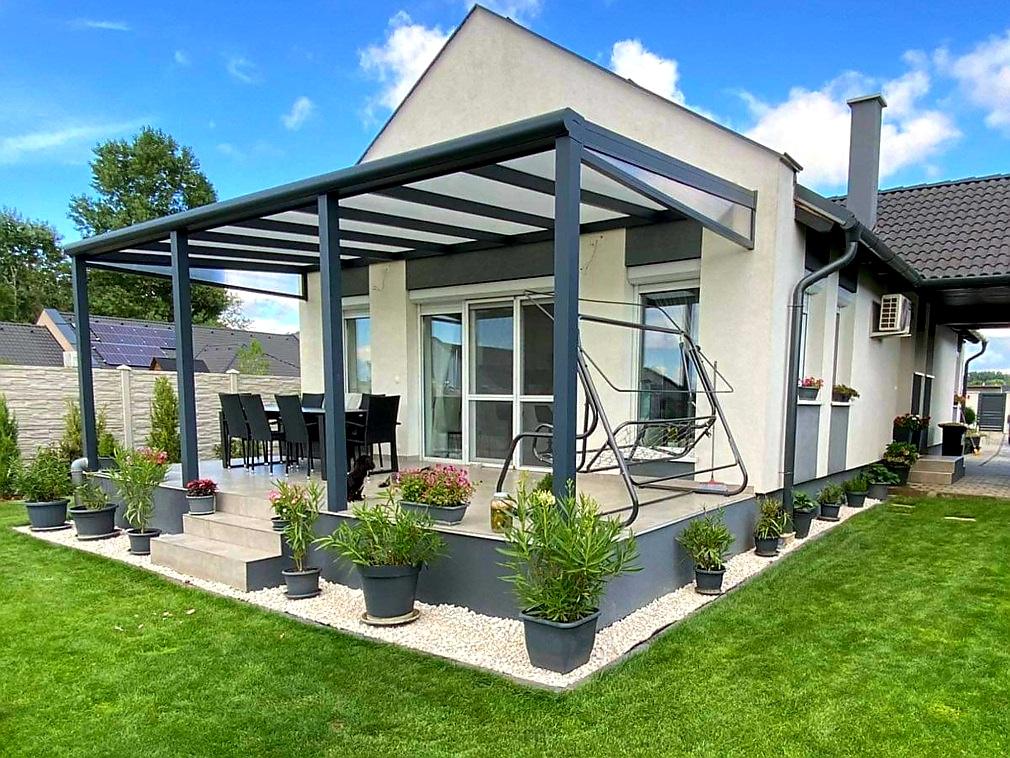 HLINÍKOVÁ PERGOLA MB LINE COVERNIT KRÉMOVÁ - 306 x 300 cm