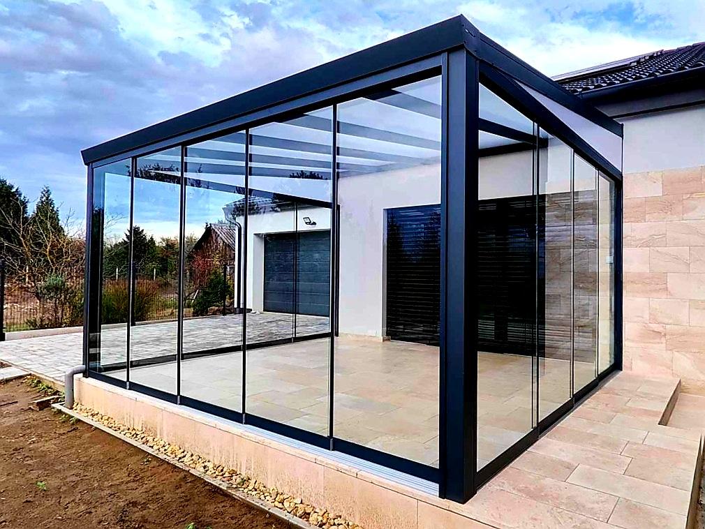 HLINÍKOVÁ PERGOLA MB LINE COVERNIT ANTRACIT - 406 x 250 cm