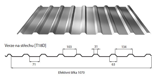 PLECHOVÁ STŘEŠNÍ KRYTINA GUTTATOP ŠABLONA ECO POZINK - 2,0 x 0,92 m