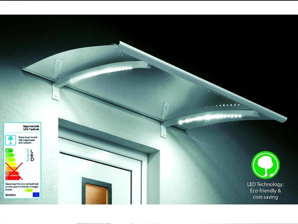 VCHODOVÁ STŘÍŠKA GUTTAVORDACH LED TECHNIK P STŘÍBRNÁ/ČIRÁ - 150 x 90 cm