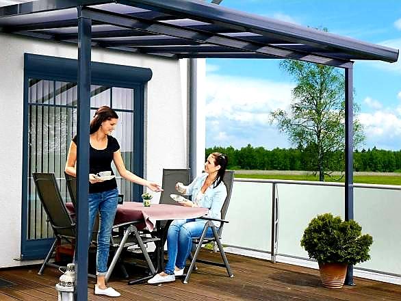 PRODLOUŽENÍ HLINÍKOVÉ PERGOLY TERRASSENDACH ORIGINAL ANTRACIT - 1,2 x 3,06 m