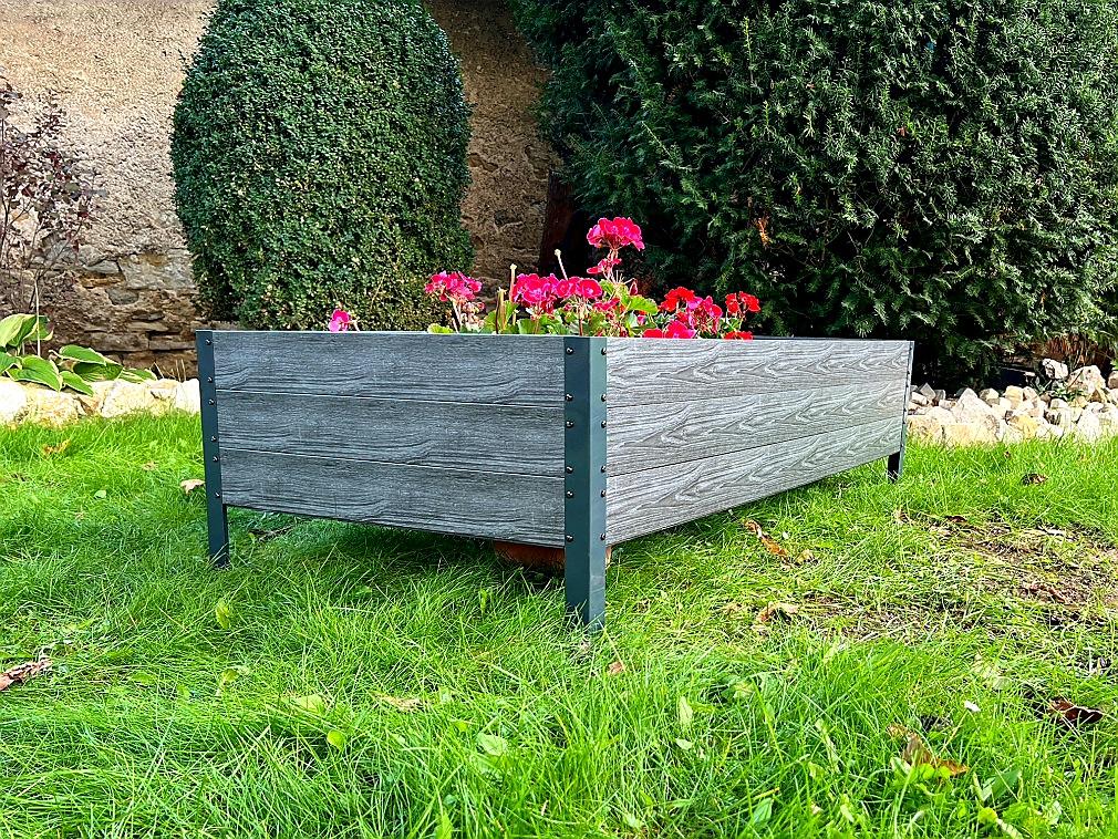 VYVÝŠENÝ ZÁHON TIMBER COVERNIT ŠEDÁ - 75 x 150 x 30 cm