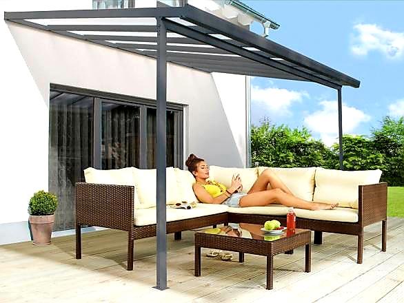 HLINÍKOVÁ PERGOLA TERRASSENDACH ORIGINAL ANTRACIT - 4,26 x 3,06 m