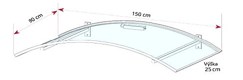 VCHODOVÁ STŘÍŠKA GUTTAVORDACH LED TECHNIK O BÍLÁ/ČIRÁ - 150 x 90 cm