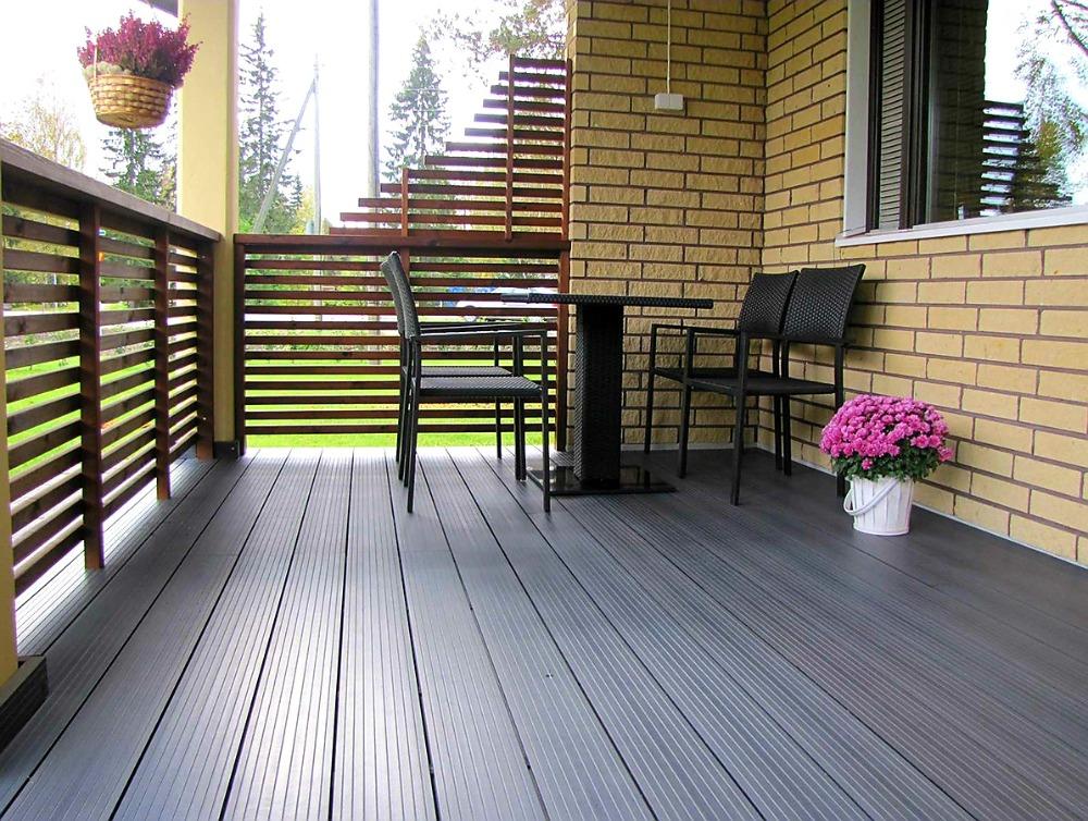 TERASOVÉ PRKNO WPC GUTTADECK STRONG DARK GREY - 14 x 2 x 290 cm