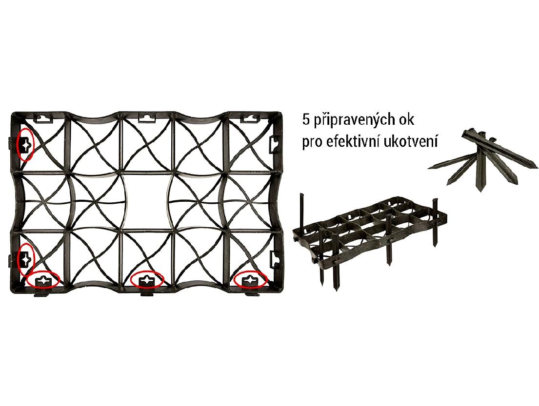 ZATRAVŇOVACÍ TVÁRNICE COVERGRID S60 ČERNÁ - 60,5 x 40,5 x 4 cm
