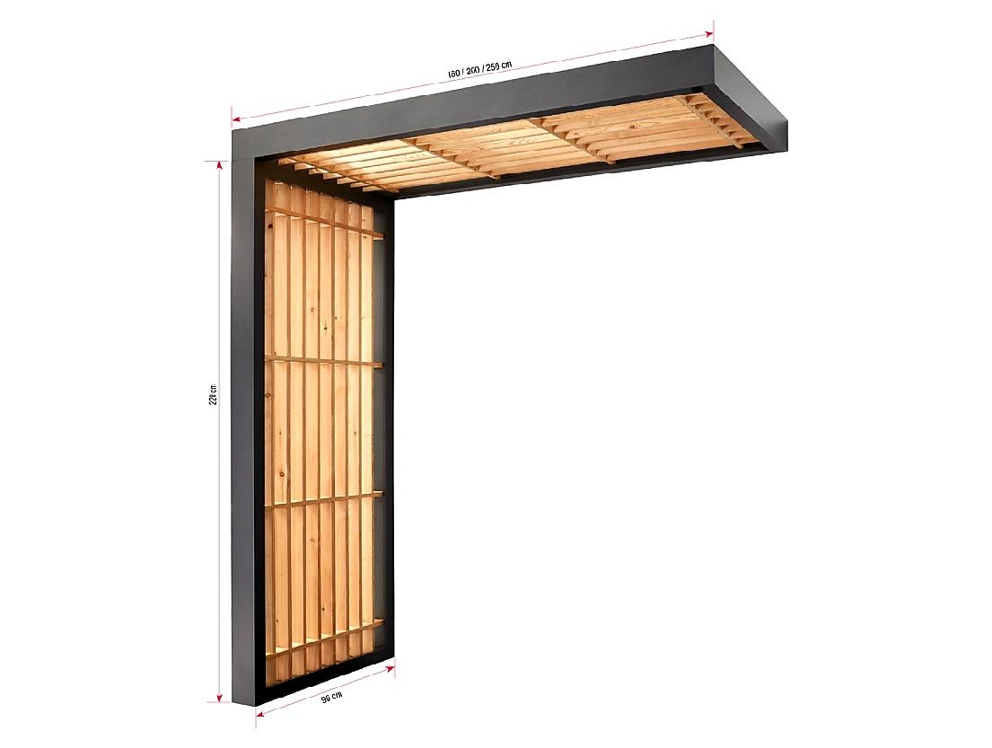 VCHODOVÁ STŘÍŠKA GUTTAVORDACH BS TIMBER-LINE ANTRACIT MATNÝ - 250 x 90 cm