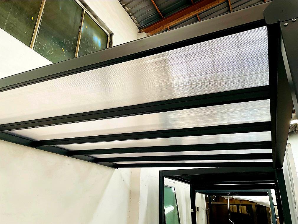 HLINÍKOVÁ PERGOLA VIKE ANTRACIT ČIRÁ - 3,7 x 3,4 x 2,35 m