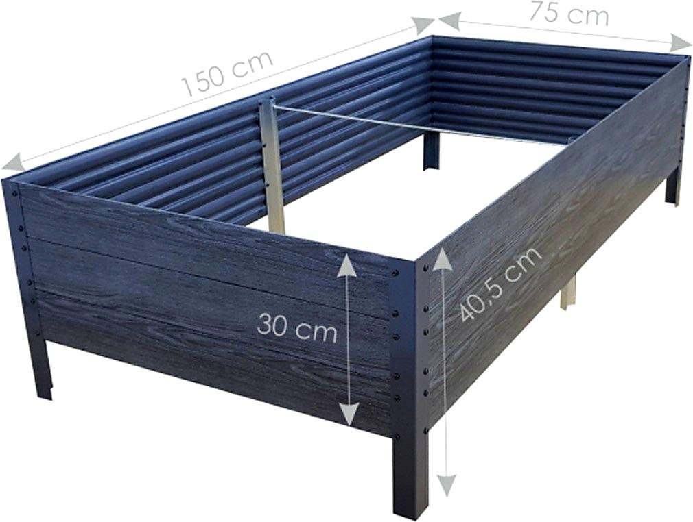 VYVÝŠENÝ ZÁHON TIMBER COVERNIT HNĚDÁ - 75 x 150 x 30 cm