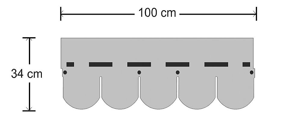 ASFALTOVÝ ŠINDEL TEGOLA ER TRADITIONAL ČERVENÁ MIX - 100 x 34 cm