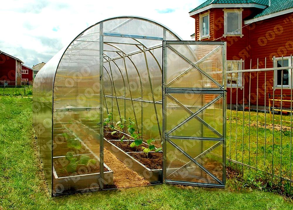 ZAHRADNÍ SKLENÍK DVUSHKA VOLYA LLC - 6,0 x 2,0 m - PC 6 mm